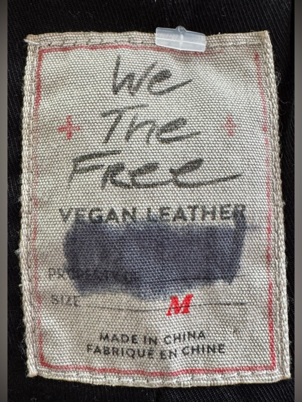 🔥Free People We The Free Harriett Black Vegan Leather Hooded Moto Jacket *Tear* - Picture 10 of 15
